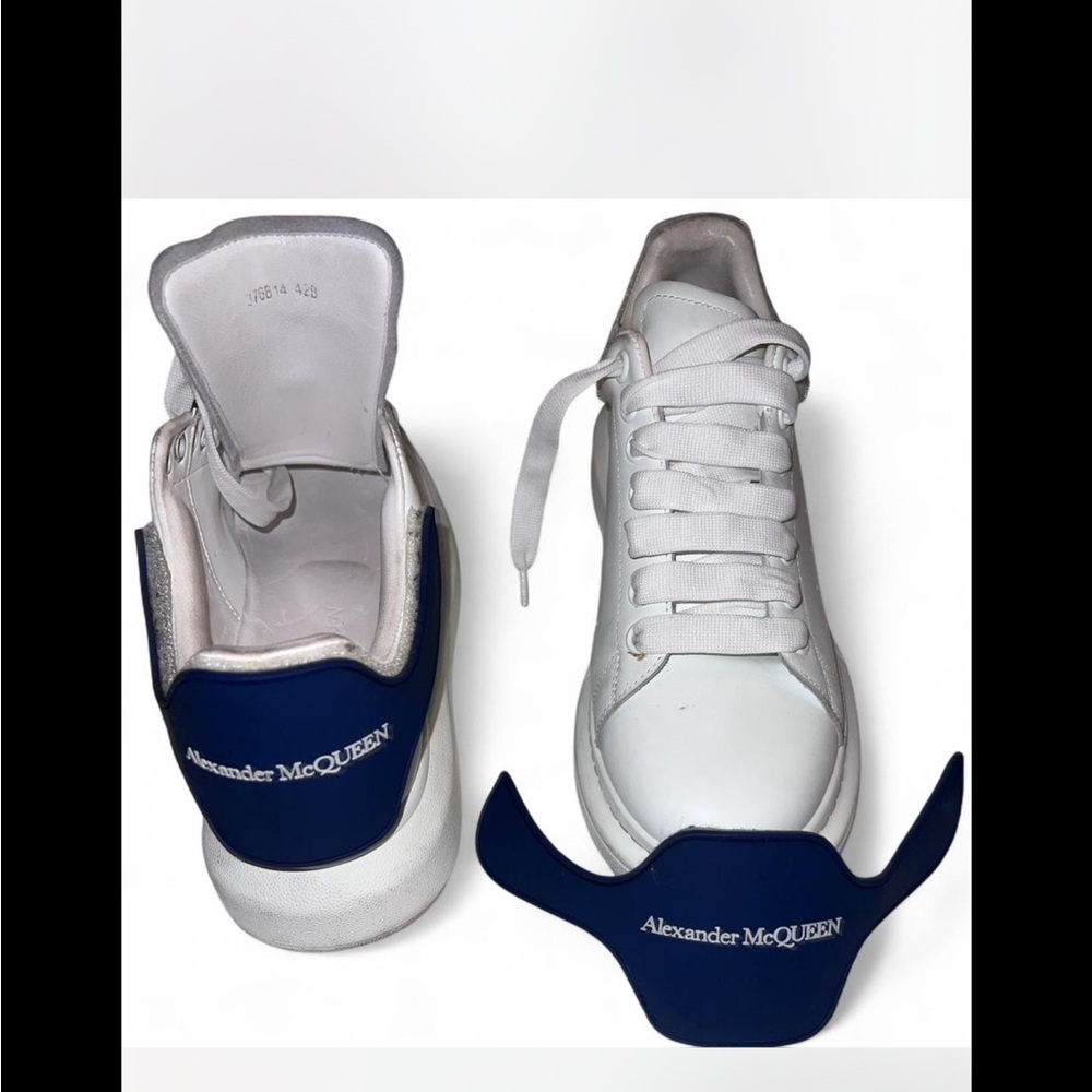 Alexander McQueen White and Navy Sneakers